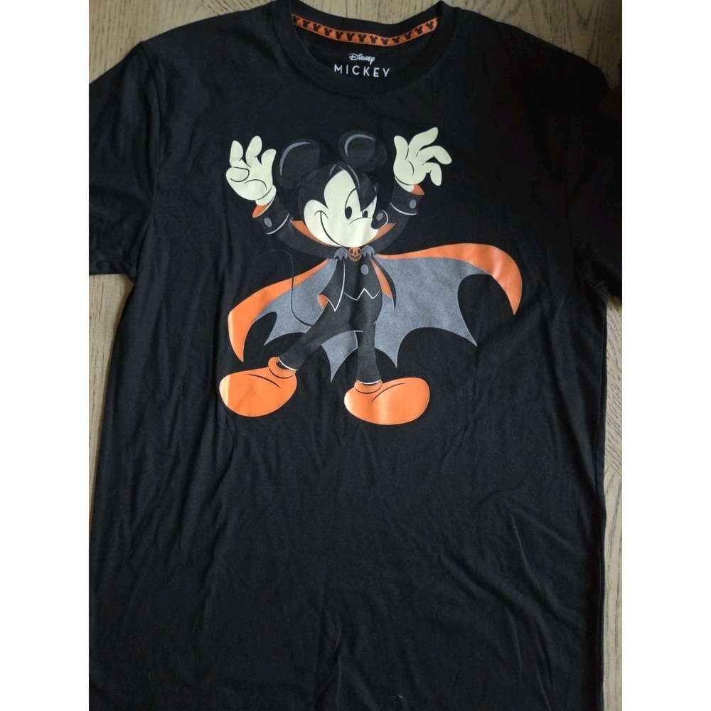 Disney Mickey Mouse Shirt Dracula Vampire Halloween Black Men's T-Shirt Large - Picture 3 of 7